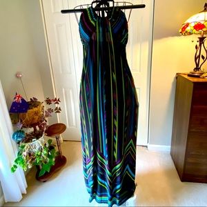 Womens Maxi Dress with Tie Neck